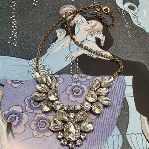 J. CREW Elegant Gold and Silver Crystal Necklace